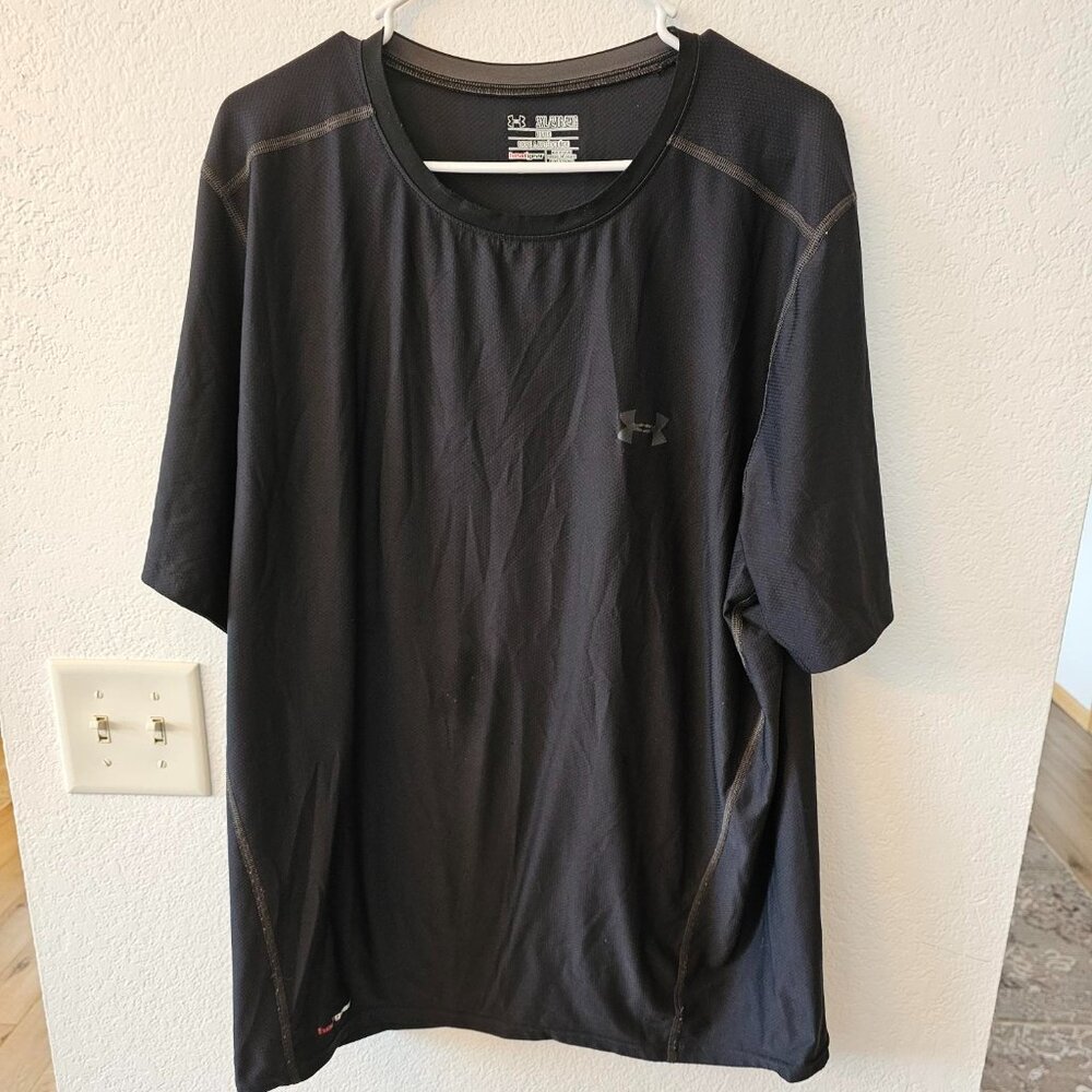 Under Armour Heatgear Fitted Pullover Short Sleeves Men's 2XL Black